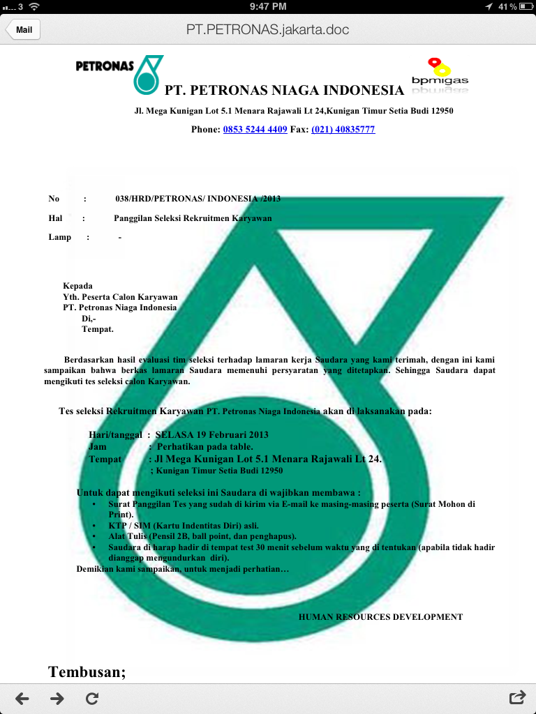 Gan ane baru ketipu meng-atasnamakan PT.Petronas Niaga Indonesia