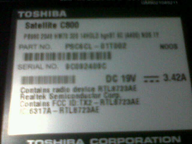 DIJUAL LAPTOP TOSHIBA SATELLITE C800 BLACK MURAH!!