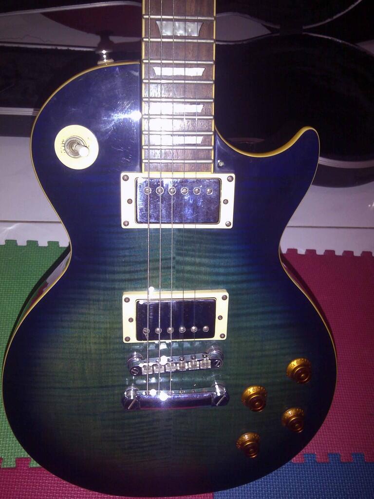 blue burst les paul