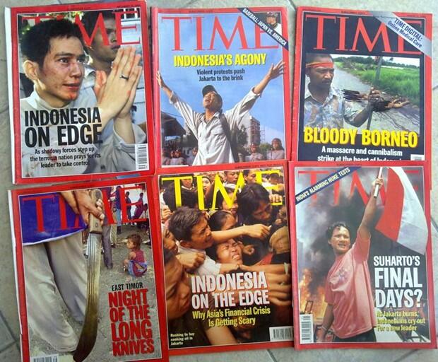 Inilah sekumpulan cover majalah TIME yang pernah memberitakan indonesia ( hate )