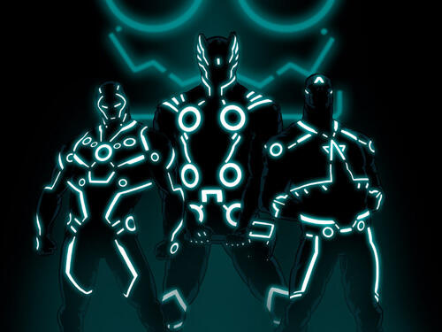 Karakter Marvel dengan gaya TRON