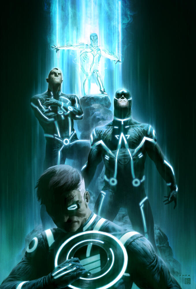 Karakter Marvel dengan gaya TRON