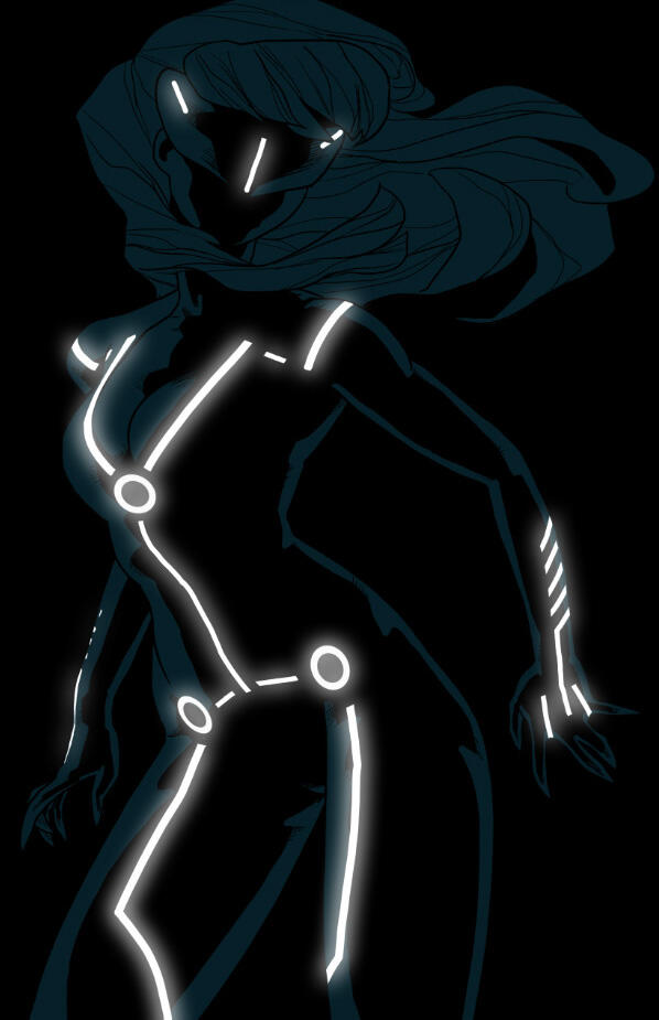 Karakter Marvel dengan gaya TRON