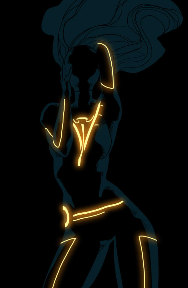 Karakter Marvel dengan gaya TRON
