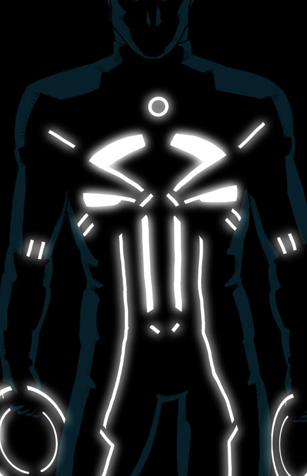 Karakter Marvel dengan gaya TRON