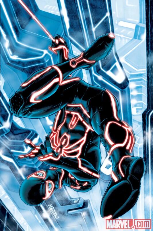 Karakter Marvel dengan gaya TRON