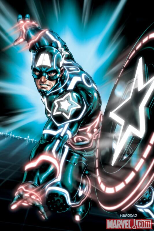 Karakter Marvel dengan gaya TRON
