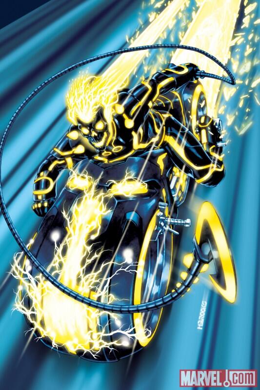 Karakter Marvel dengan gaya TRON