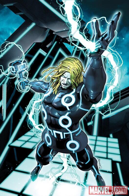 Karakter Marvel dengan gaya TRON