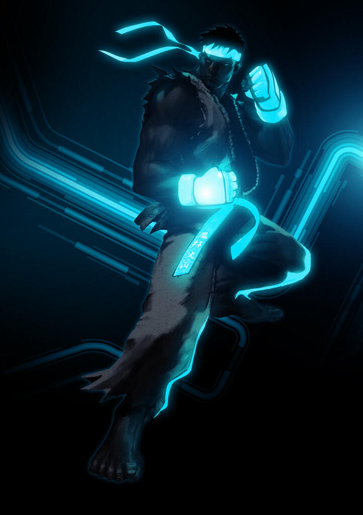 Karakter Marvel dengan gaya TRON