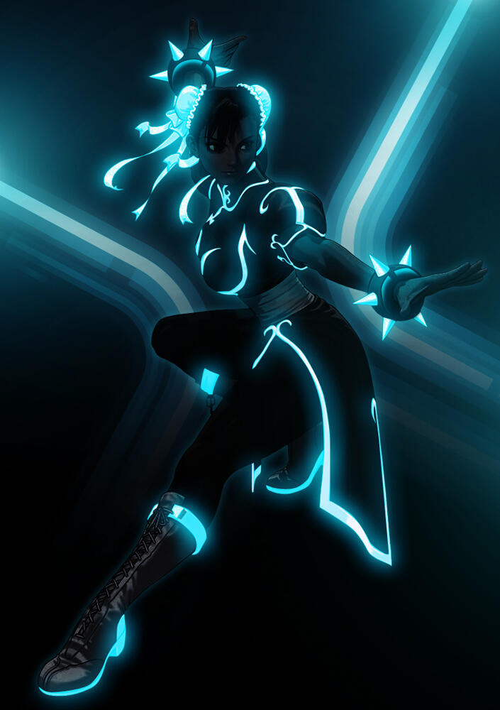 Karakter Marvel dengan gaya TRON