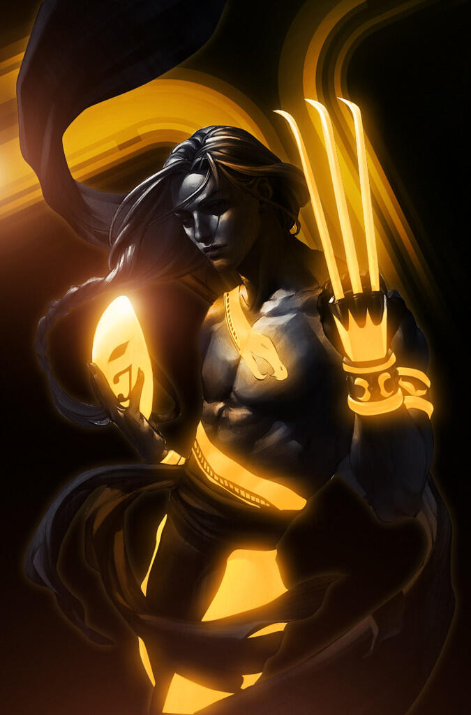 Karakter Marvel dengan gaya TRON