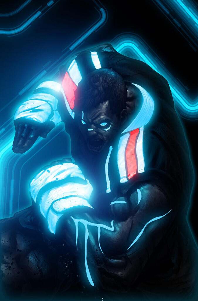 Karakter Marvel dengan gaya TRON