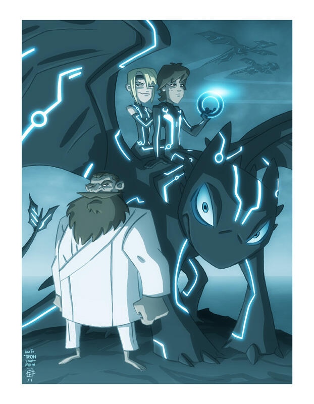 Karakter Marvel dengan gaya TRON