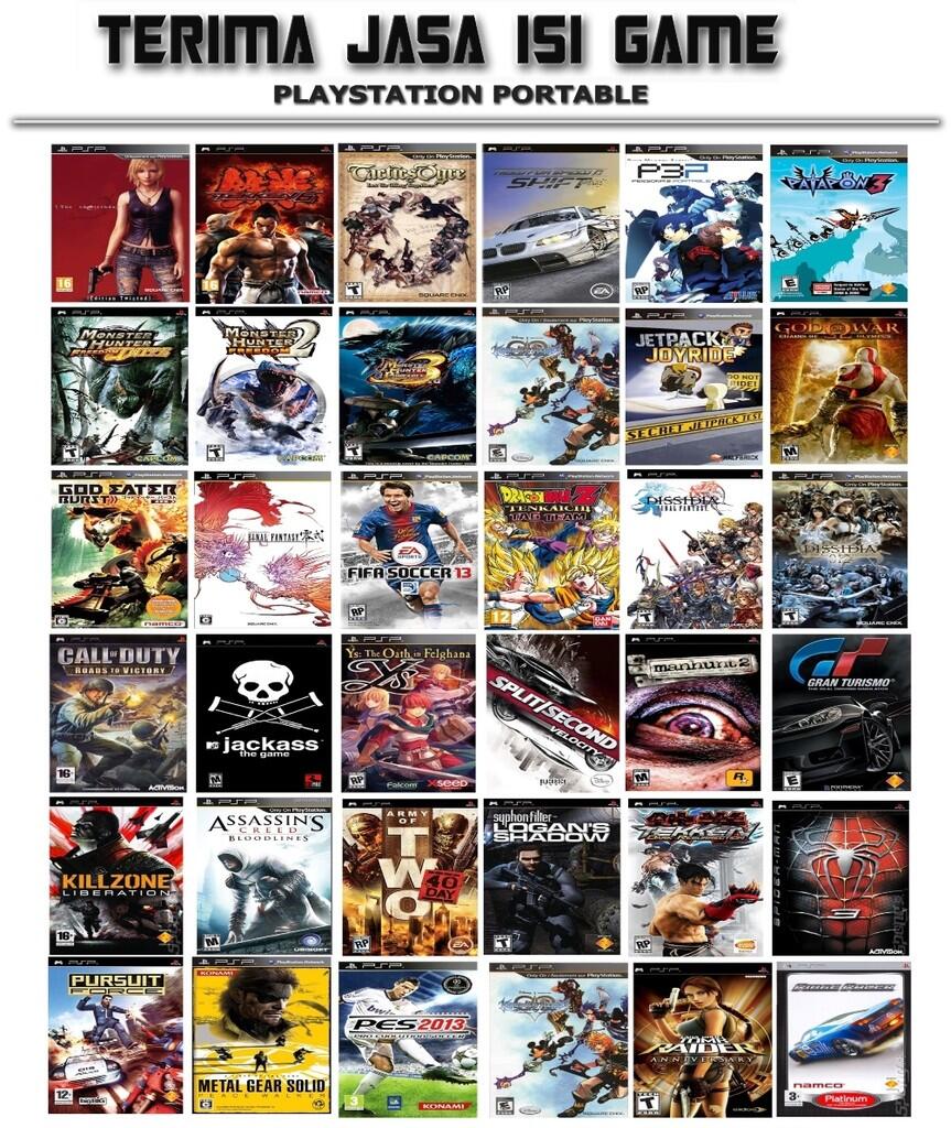 JASA ISI GAME PSP 1000 2000 3000 dan GO Rp.1000. Kagak pake minimum order