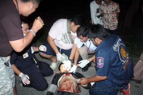 Two Drunk Thais Crash a Motorcycle in Pattaya