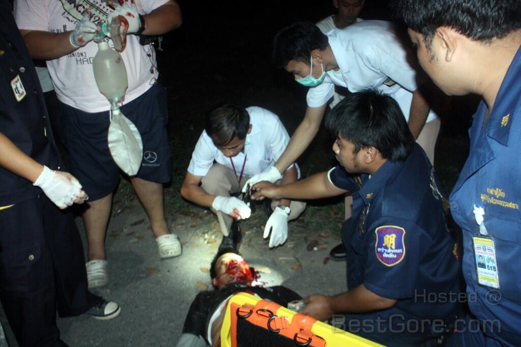 Two Drunk Thais Crash a Motorcycle in Pattaya