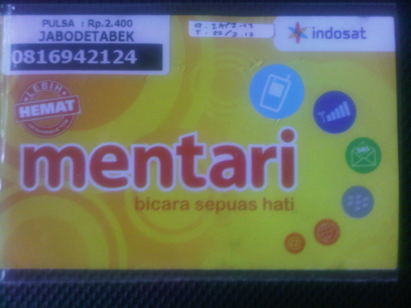 KARTU PERDANA MENTARI 10 DIGIT wiro sableng (212) masuk dulu gan di liat