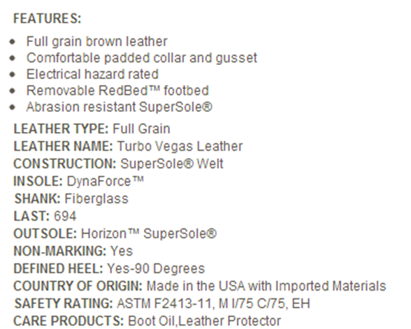 Red Wing Safety Boot Code 2238