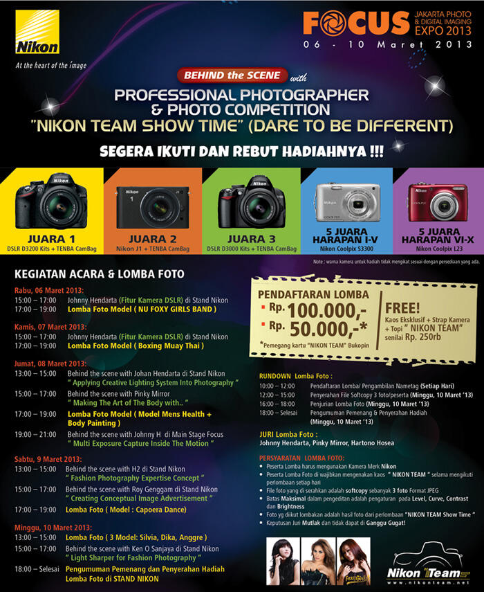 KEGIATAN ACARA & LOMBA FOTO NIKON DI FOCUS JCC, 6 - 10 MARET 2013