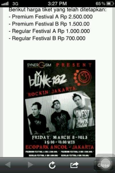 Blink'182 Road To Jakarta?