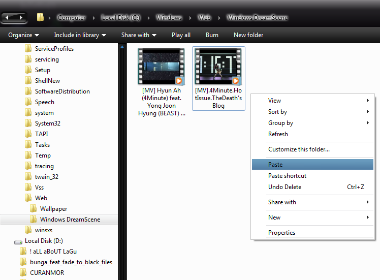 &#91;windows7&#93; menggunakan video sebagai desktop background
