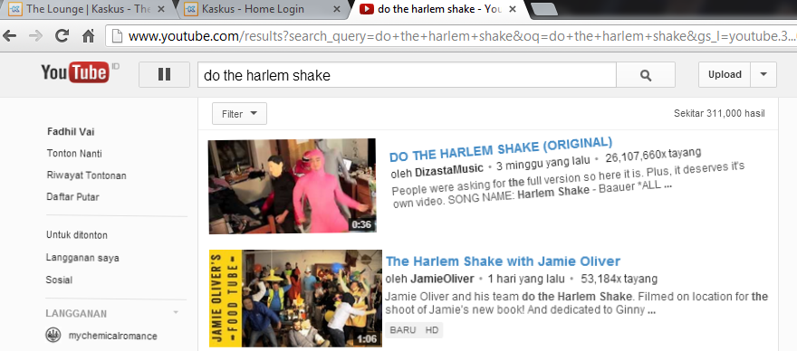 &#91;Baru&#93; Ketik 'do the Harlem Shake' di youtube dan lihat apa yang akan terjadi