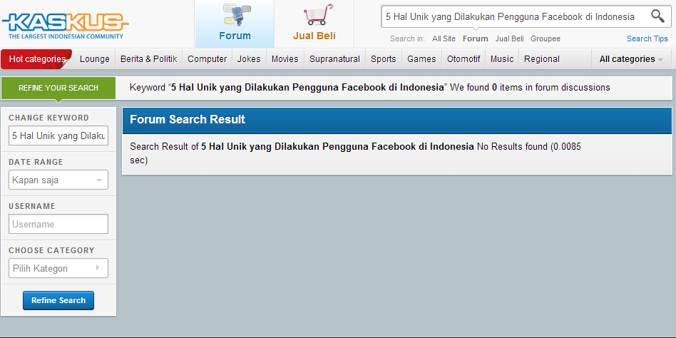 5 Hal Unik yang Dilakukan Pengguna Facebook di Indonesia ( True Story ) !!