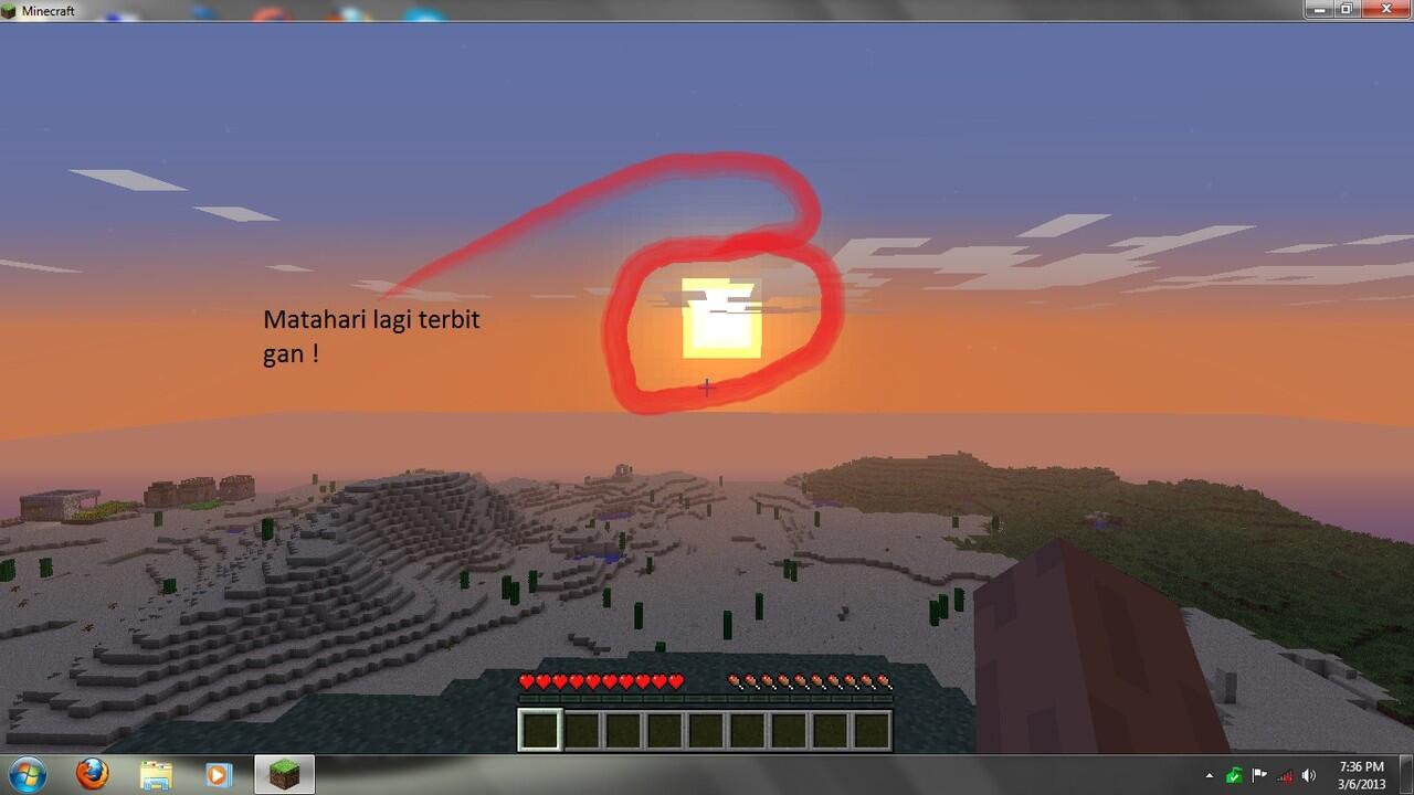 Pemandangan Pemandangan indah di game Minecraft