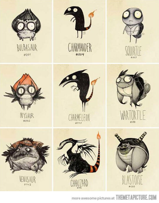 &#91;COOL&#93; Gambar Pokemon ala Tim Burton 