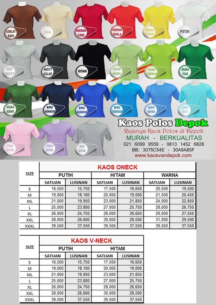 Terjual DISTRIBUTOR KAOS  POLOS  DI  DEPOK  KASKUS