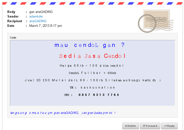 Request PM Dikasih Capcay