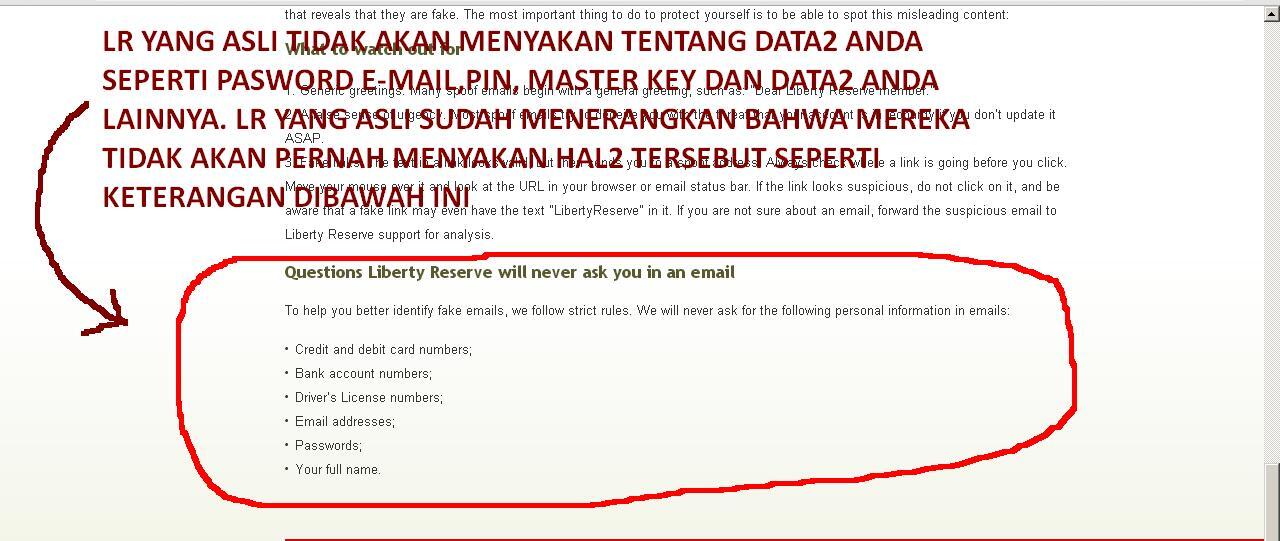 awas LIBERTY RESERVED ada Website Phising nya