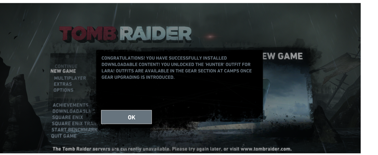 Congratulations You Have Successfully Installed Downloadable Content Tomb Raider