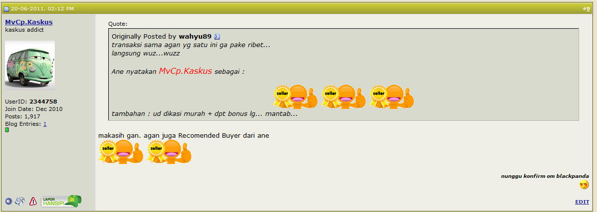 ★★★Feedback and Testimonial Koleksi MvCp.Kaskus★★★