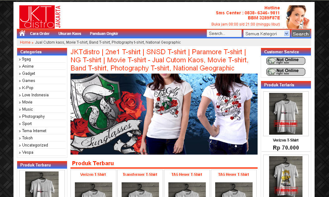 Dijual Online Store t-shirt, Hasil lumayan...tinggal jalan (peluang usaha yg Bagus)