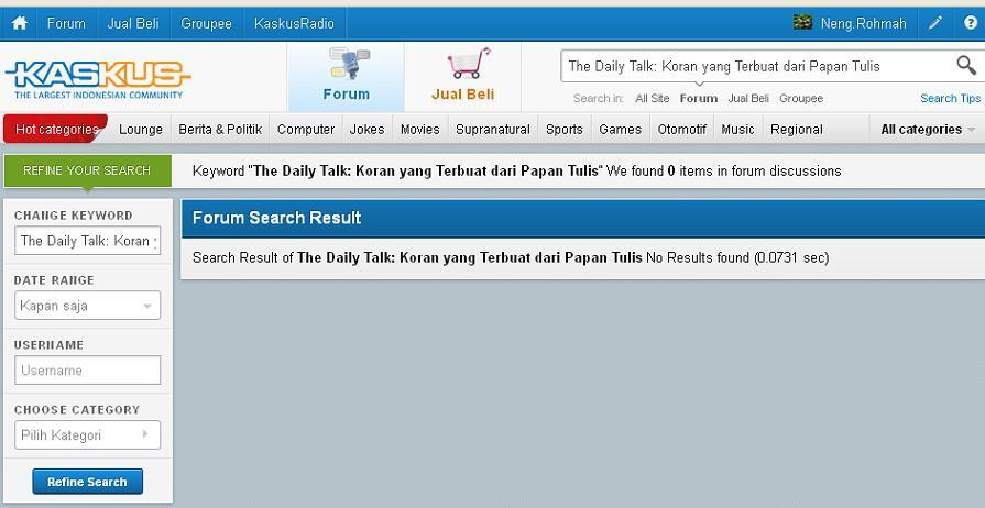 The Daily Talk: Koran yang Terbuat dari Papan Tulis