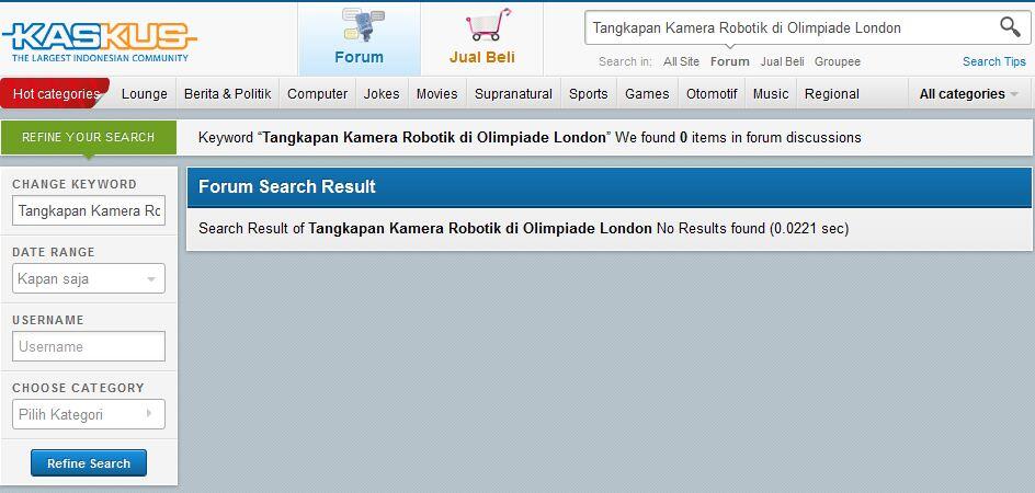 Tangkapan Kamera Robotik di Olimpiade London