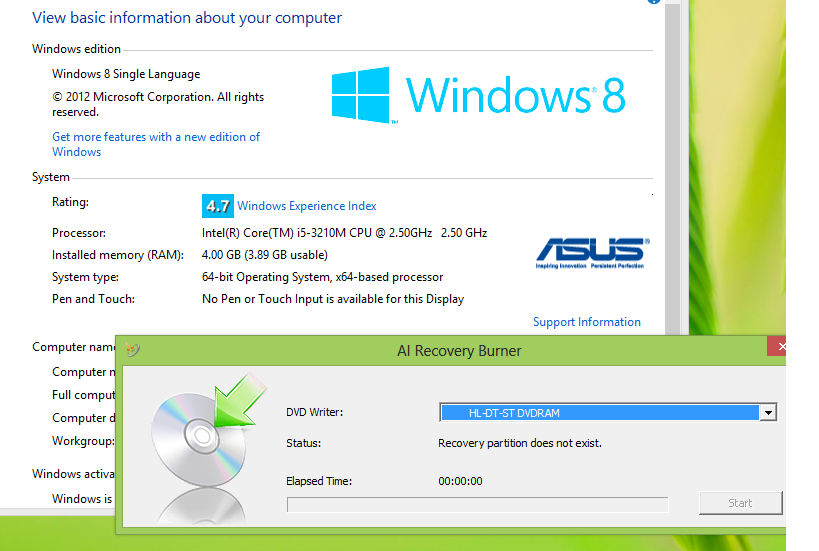 ( ASK ) Recovery Backup ASUS
