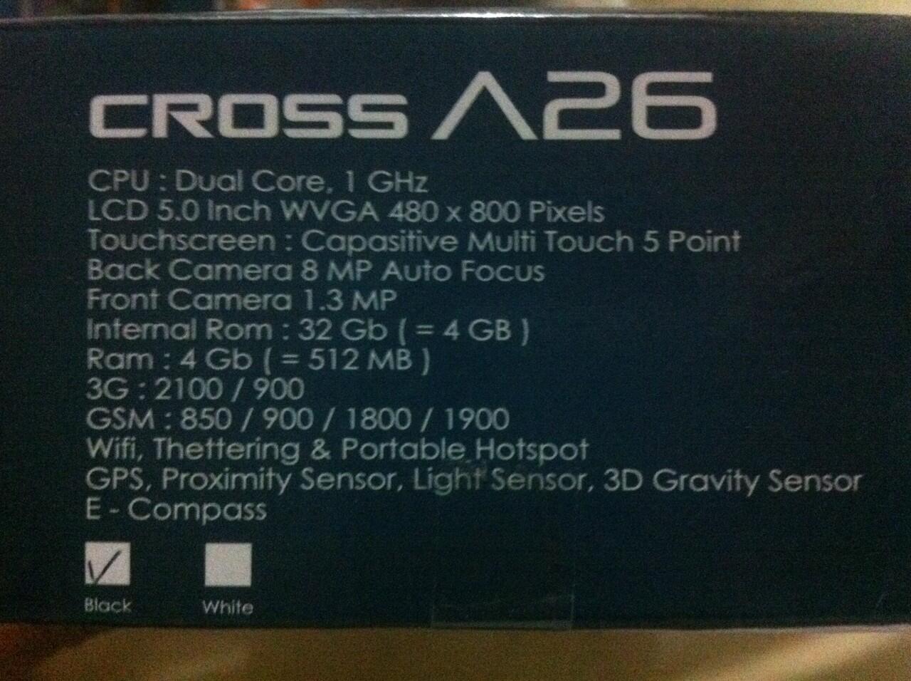 Cross A26 Android - Dual Core/Layar 5 - Full Aplikasi