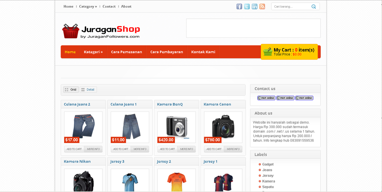 Jasa Pembuata toko online(online shop) MURAH!