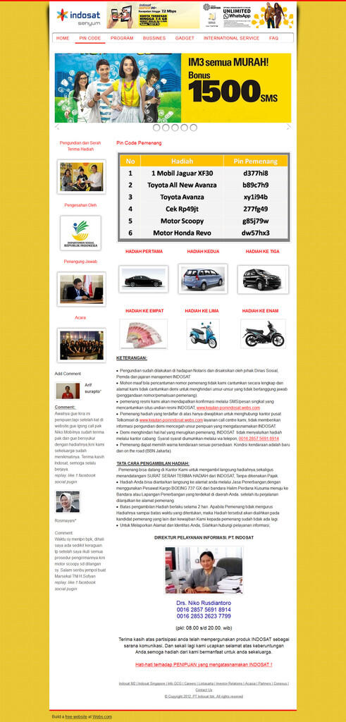 Hati-hati Situs palsu penipuan Undian berhadiah.