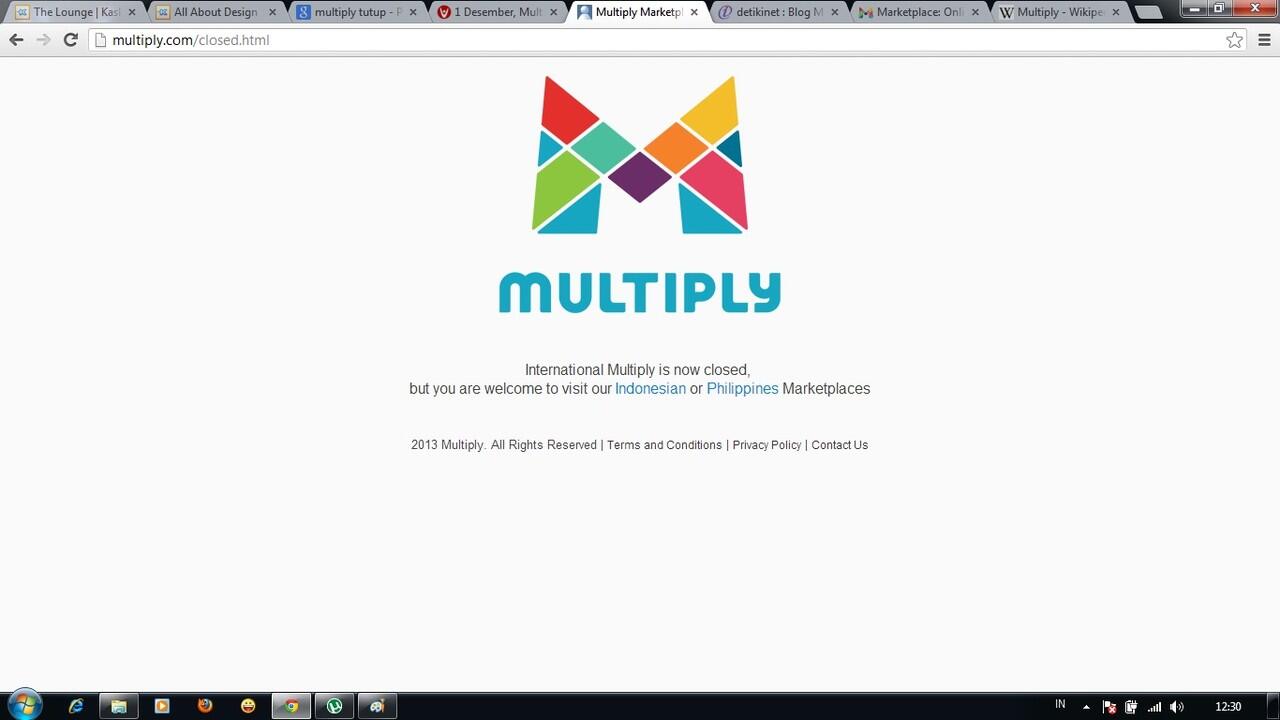 Hari Ini Blog Multiply ditutup