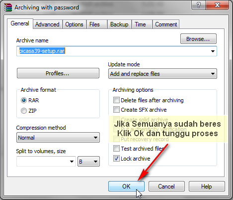 Cara mengunci File dalam WinRAR ( ++ Pict )