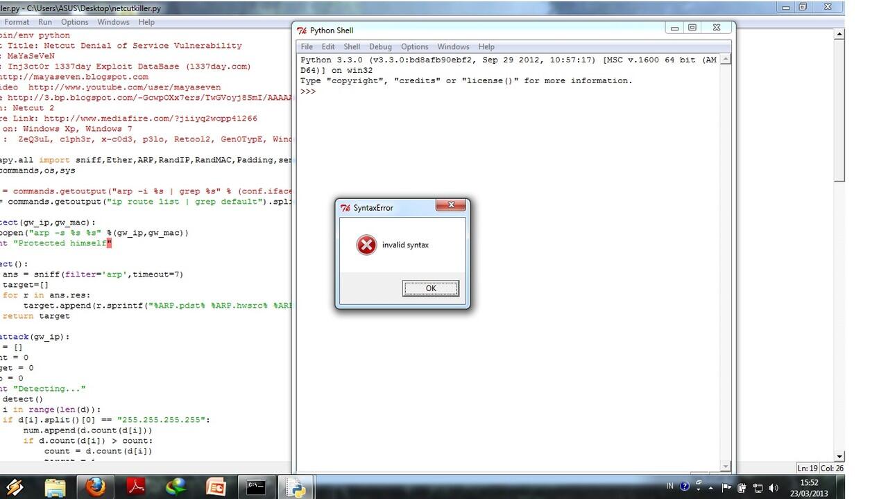 &lt;ask&gt; masalah python dan netcutkiller