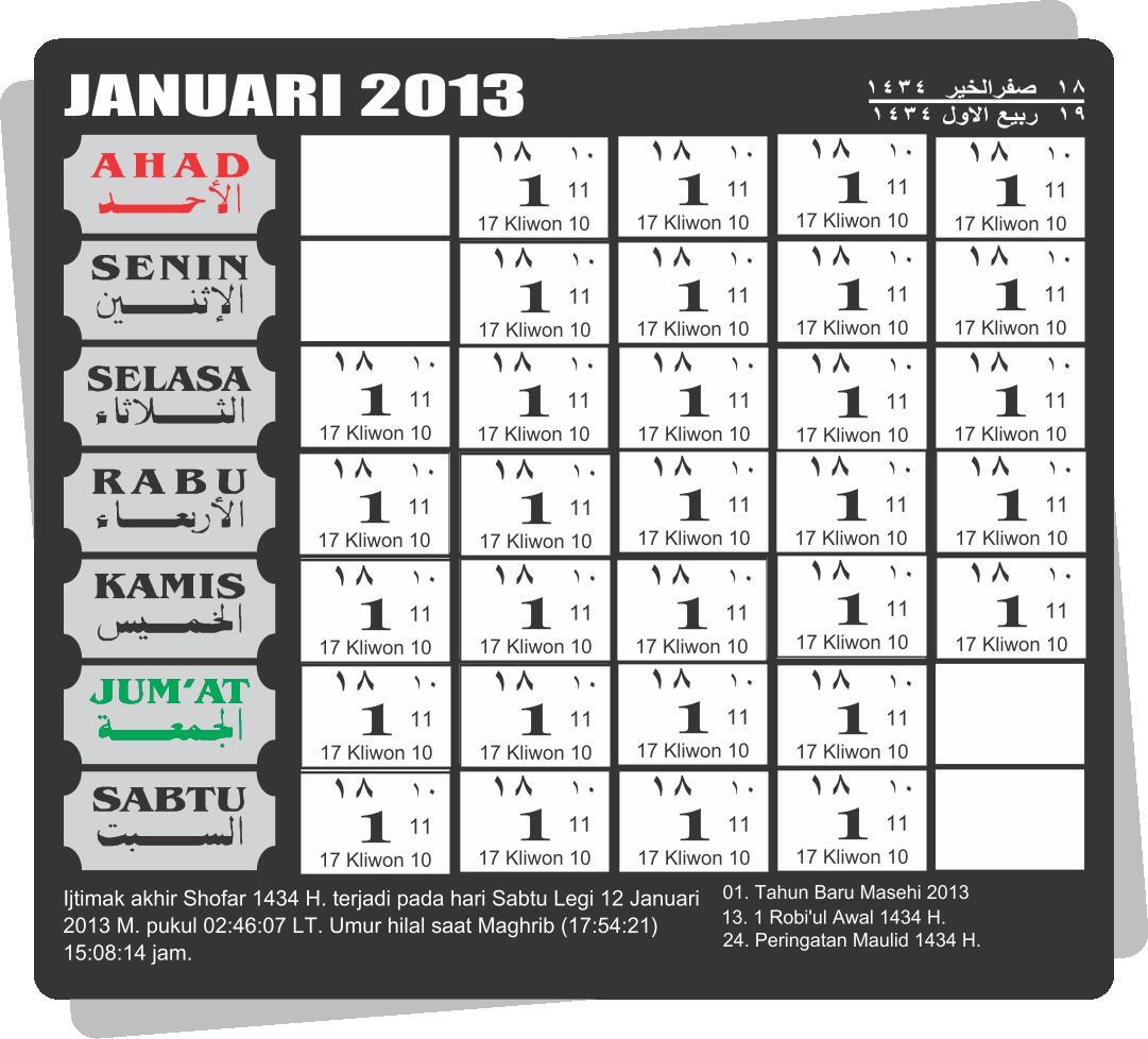 Andai semua tanggalan kayak gini....