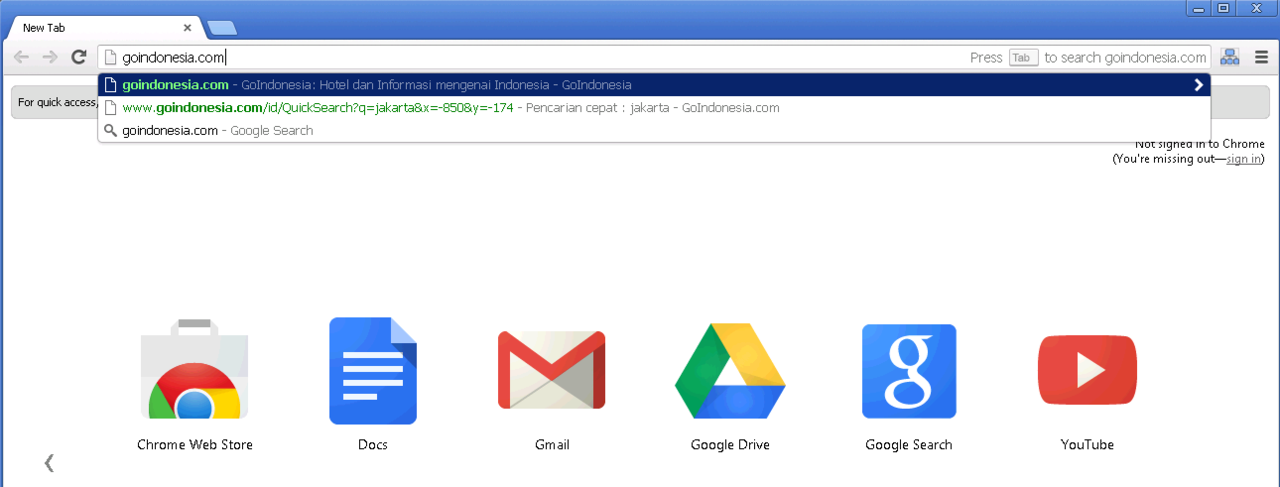 Tips dan Trik : Nyari Hotel cepat di GoIndonesia.com ala Google Chrome
