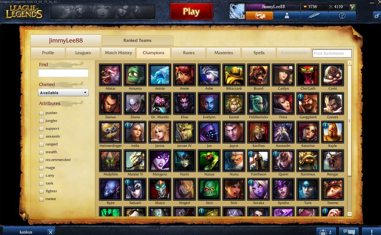 WTS ID League Of Legends Server NA.. FULL CASH