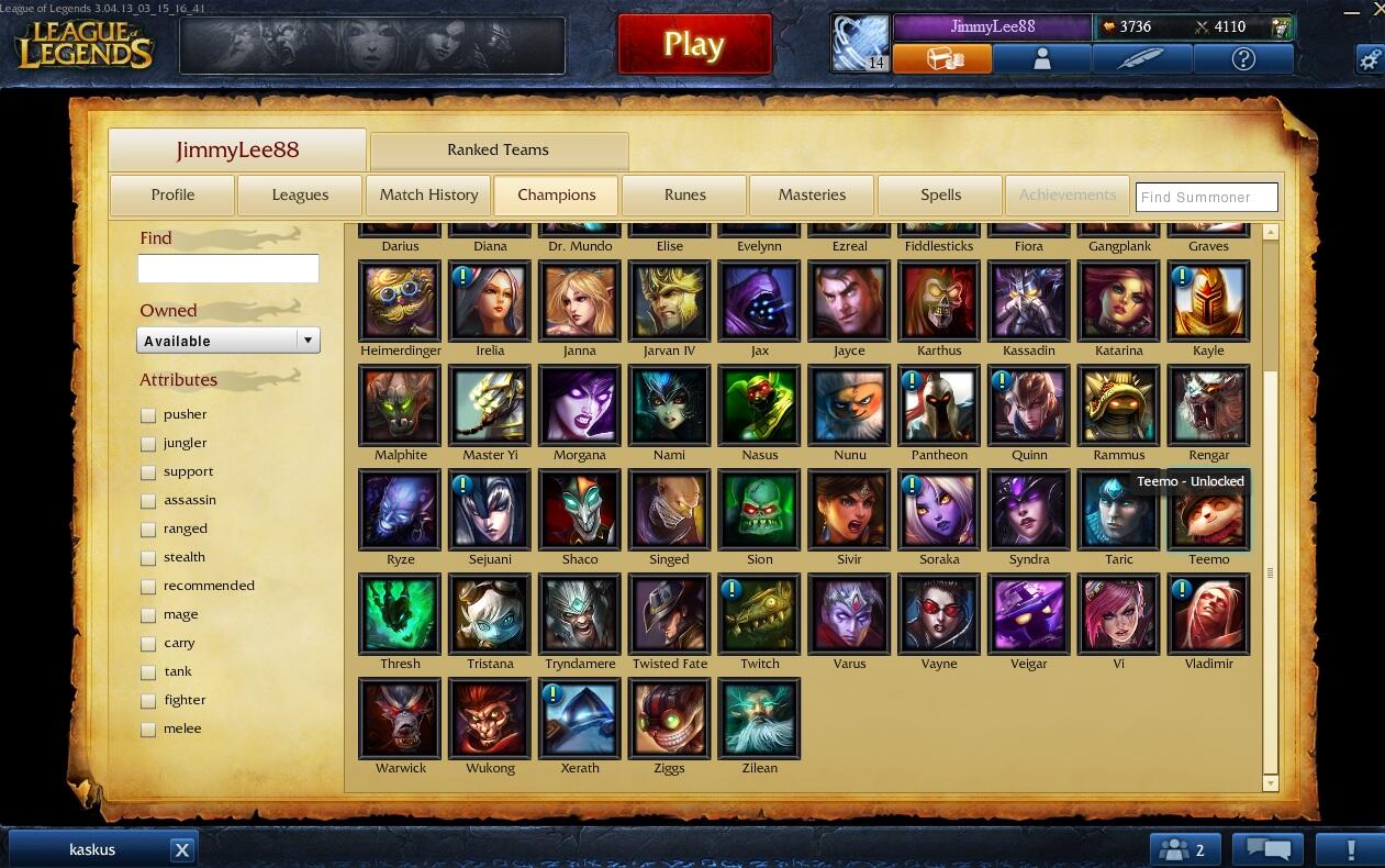 WTS ID League Of Legends Server NA.. FULL CASH