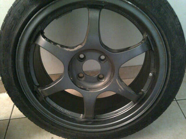 Jual 2nd rep SSR type-C 16" gunmetal PCD 4x100+2ban 85%